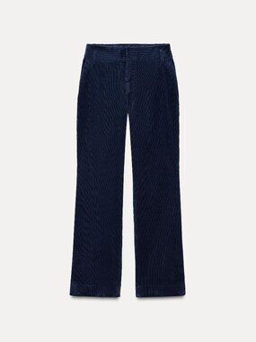 ZARA CORDUROY STRAIGHT LEG PANTS